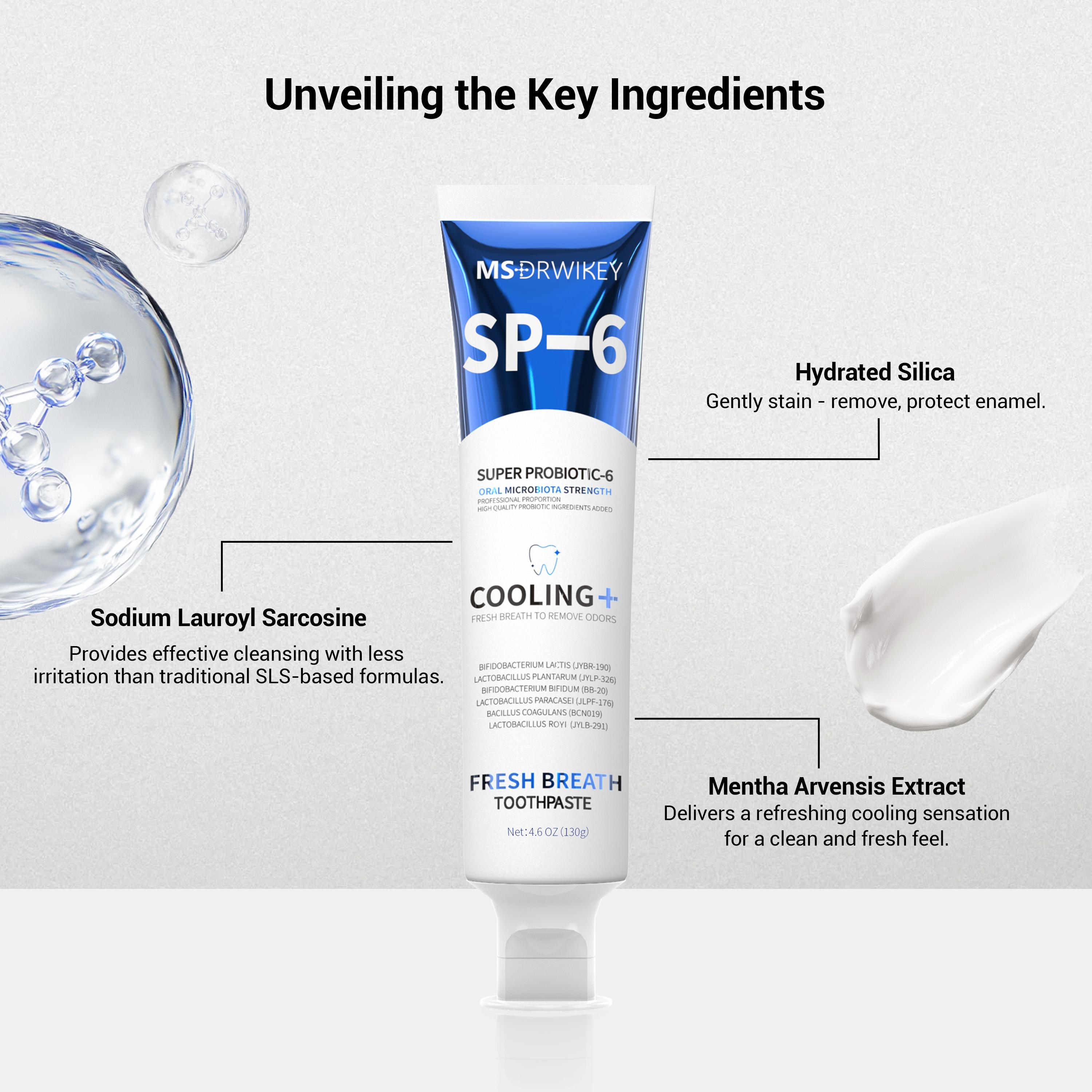 MSDRWIKEY Fresh Breath Toothpaste | Dual Protection with Probiotics & Mint Extract | Long-Lasting Freshness