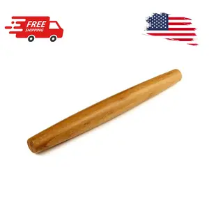 Classic French Rolling Pins Bamboo Wooden Rolling Pin for Baking Pizza Dough Pie Cookie, 13-Inch