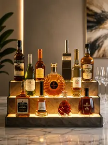 24 Inch LED Liquor Bottle Display Shelf – 3 Step Grey Bar Shelf with Music Sync & App/Remote Control | Illuminated Storage for Home Bar, Party, Kitchen & Man Cave Decor customized