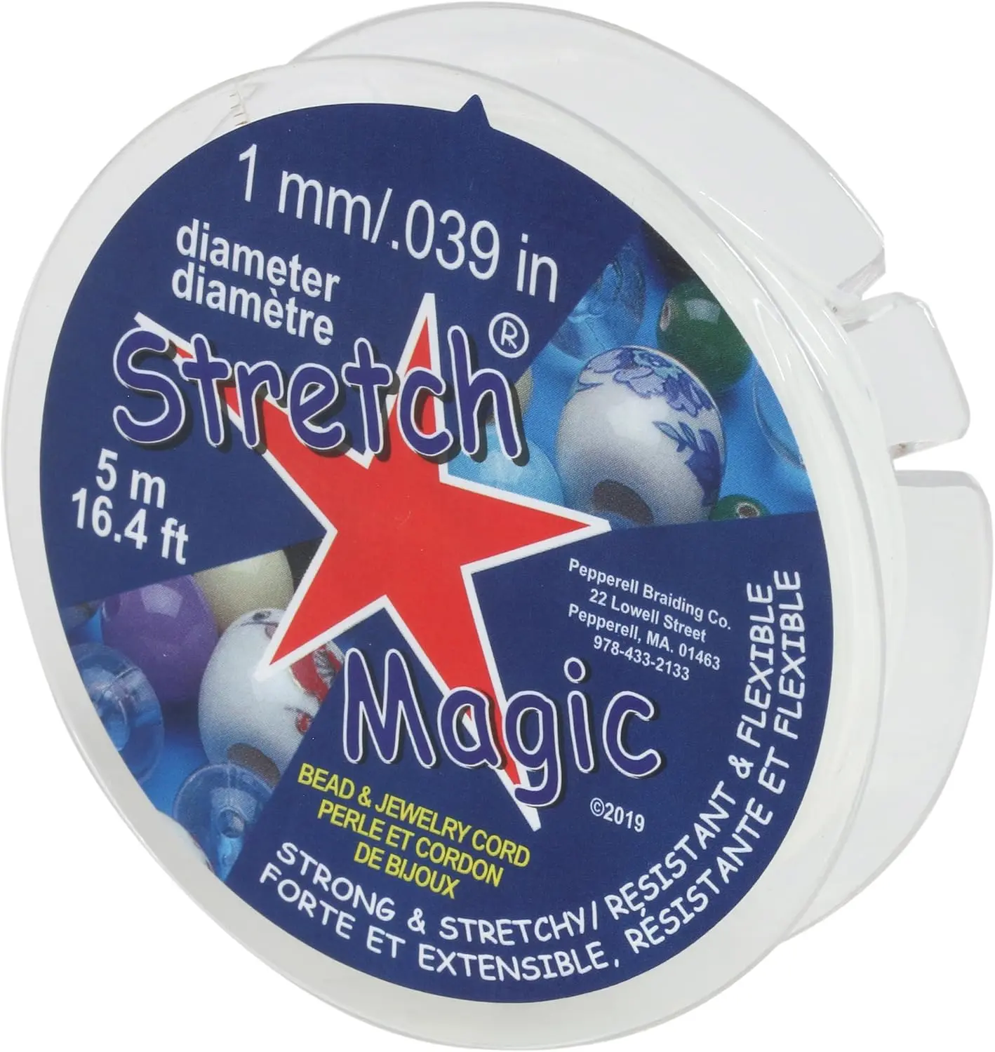 Stretch Magic Elastic Beading Cord – Clear Color, 1mm in Diameter, 5-Meter (16.4 ft) - Easy to Knot, Strong & Stretchy String for Making Beaded Jewelry