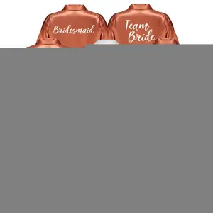 Women Bathrobe White Letter Bridesmaid Mother of the Bride Maid of Honor Get Ready Robes Bridal Party Gifts Dressing Gowns