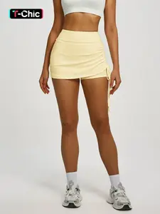 Women's High Waist Pleated Drawstring Tennis Skirt Pants Set, Sporty Slim-Fit Design for All Seasons, Perfect for Sports & Casual Wear, Tennis Skort Skirts