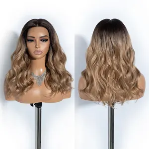 [Style Icon] 18 Inch Lace Wig Short Wavy Wig 5” Deeper Middle Part Lace Wig Natural Hair Synthetic Wig For Women