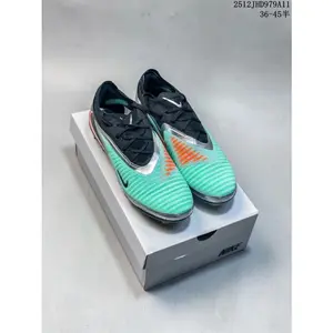 Black and dark blue Phantom 6 Low Elite AG fashionable, durable, non-slip, comfortable, trendy, retro, lightweight training and sports soccer  Football shoes