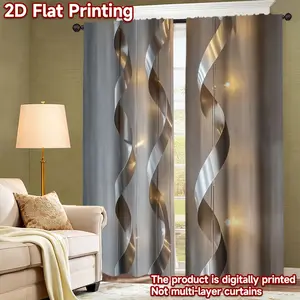 2-Pack, all-season decorative curtains, Window Curtain, regular rotating stripe design, 100% polyester fiber, suitable for bedroom, office, kitchen, living room, study home decoration (pole-free)