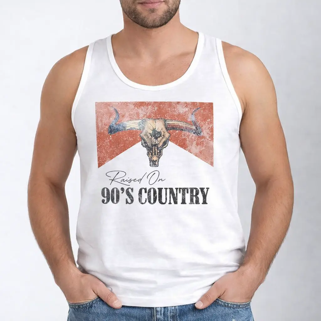 Women's 90s Retro Country Tank Top - Casual Western Cowboy Shirt, Southern Style Outfit, Rodeo Country Concert Top, Country Concert Tops