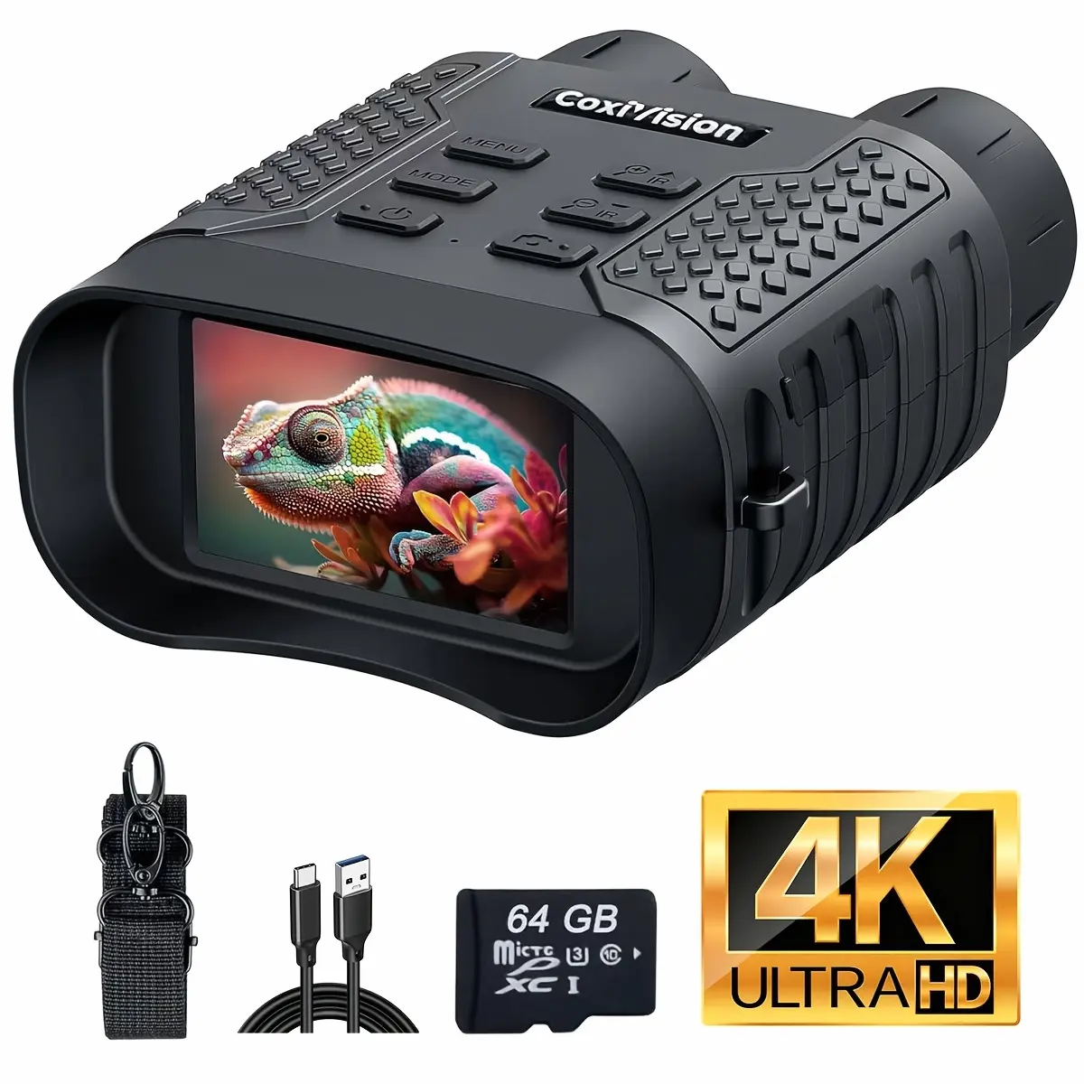 4K Night Vision Goggles for Adults, Upgraded 3.1" Large Screen & 4400mAh Rechargeable Battery, 4k Video & 48MP Photo, Suitable for Security, Hunting, And Camping (25mm/50mm)