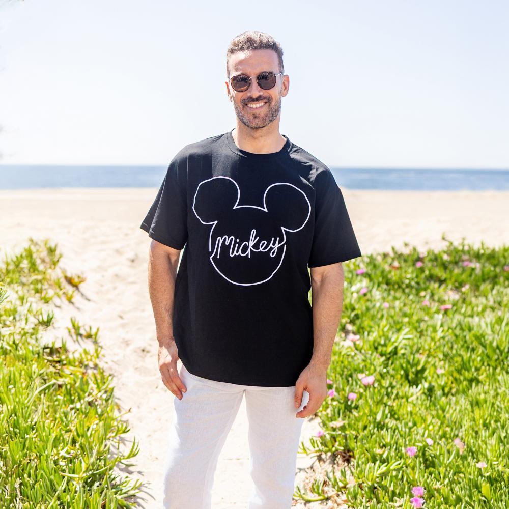 PatPat Disney Mickey and Friends Family Matching 3pcs Set Mickey Mouse Allover Print Sporty Dress Cotton Top Romper Casual Suits Unisex Classic Mickey Design 3D Effect