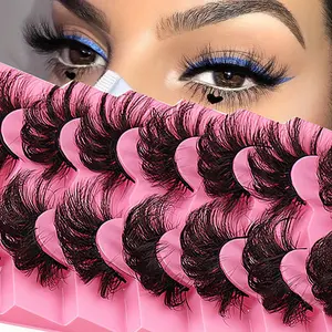 7 Pairs Lashes Fake Fluffy Lash Clusters Lashes Eyelashes Long Lasting Wispy Natural Lashes Dramatic Volume lashes Extension Thick Long