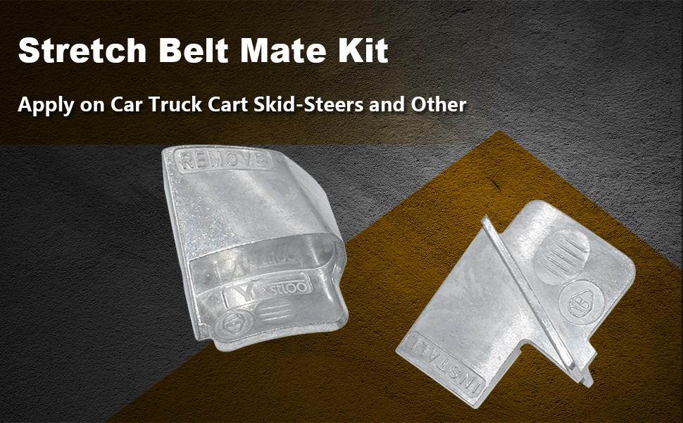2PCS Vehicle Stretch Belt Mate Kit, Serpentine Belt Tool for Timing Belt, Elastic Metal Car Belt Pulley Assembly & Removal Aids for Car Trolley Truck Cart Belts