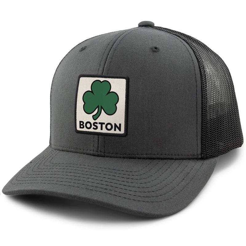 Boston Shamrock Printed Patch Classic Snapback Trucker Hat
