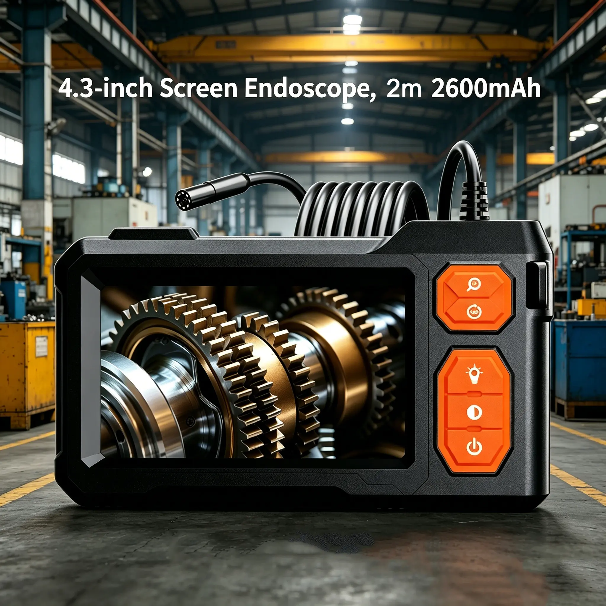 Industrial Borescope with 4.3-inch IPS Screen, Single-lens 3.5mm Lens, 1920P High-definition Borescope Camera, Equipped with 8 LED Lights for Automatic Maintenance And Plumbing Assistance