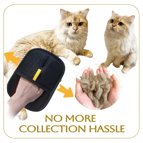 Electrostatic Pet Hair Removal Gloves - Reusable Deshedding Tool with Thickened Glove-Style Non-Adjustable One-Size Fit, Premium Materials, No Pulling or Irritation for Cats, Couch & Carpet Grooming
