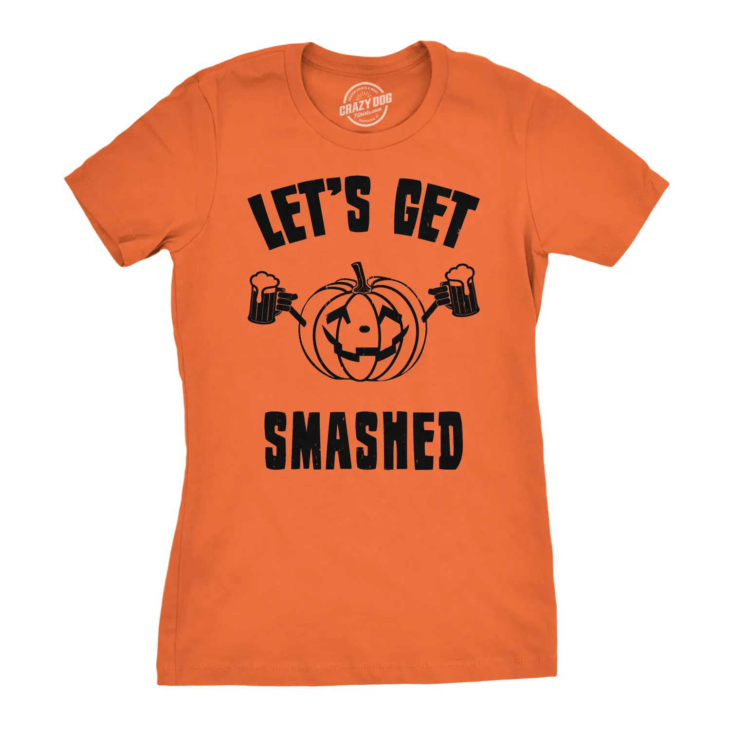 Womens Lets Get Smashed Funny T shirts Pumpkin Halloween Costume T shirt Funny Womens T Shirts Cute Vintage Fashion Casual Ladies T-Shirt Gift Halloween Tops for Women Funny Drinking Top Women's Novelty Tees Orange