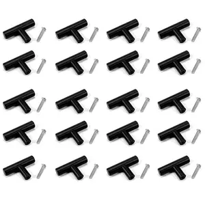 Modern Rectangular Cabinet Knobs and Pulls Set, 50mm Single Hole Door Handles with Screws, Durable Metal Finish, Easy Installation