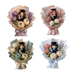 Crochet Graduation Flowers | Cute Custom Bouquet for Class of 2026 | Handmade Aesthetic Grad Gift | Personalized Graduation Bouquet