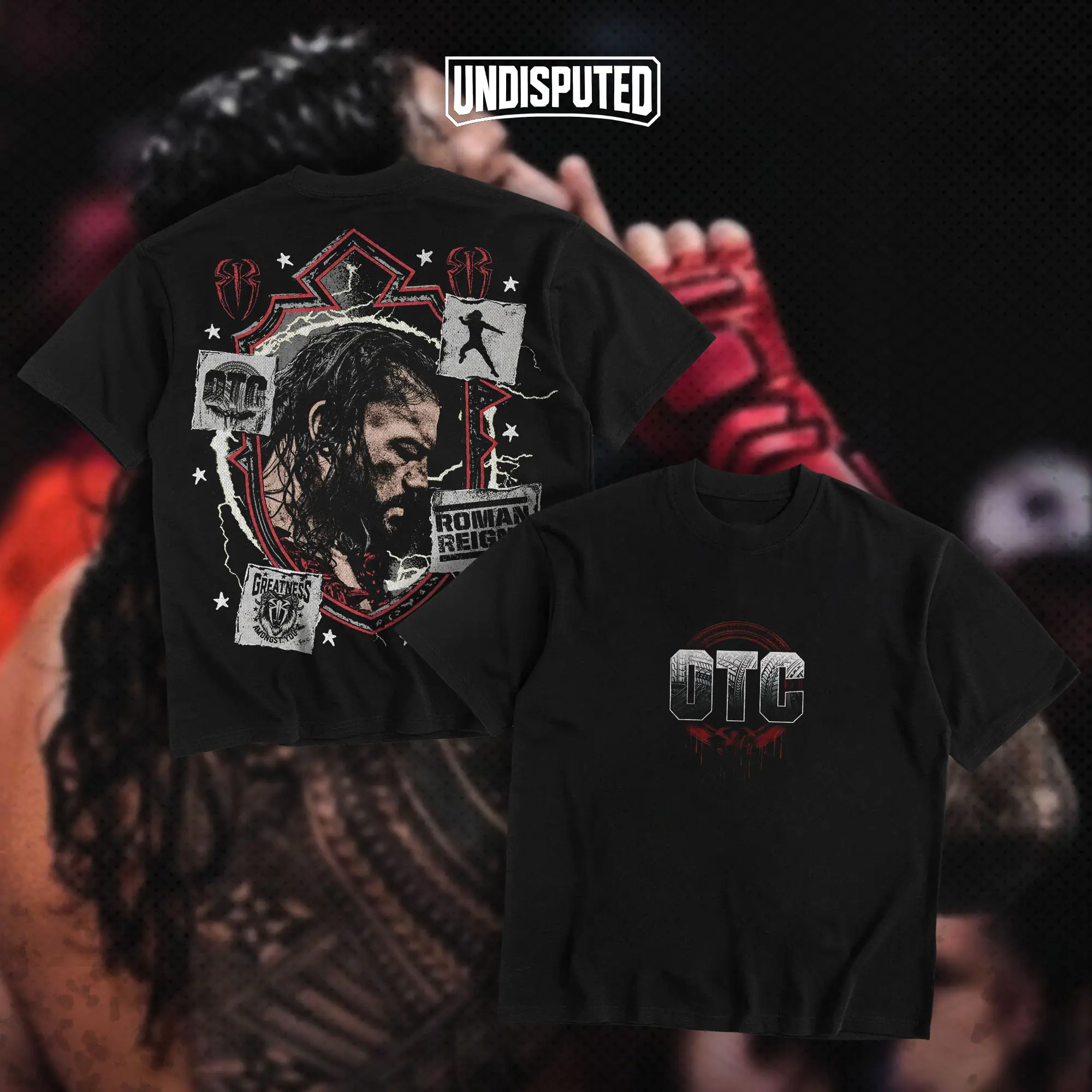 UNDISPUTED Roman Reigns OTC Collection WWE Heavy Cotton Unisex Shirt The Original Tribal Chief Tshirt The Bloodline Wrestling Fan Apparel Menswear Direct-to-garment Breathable Printing