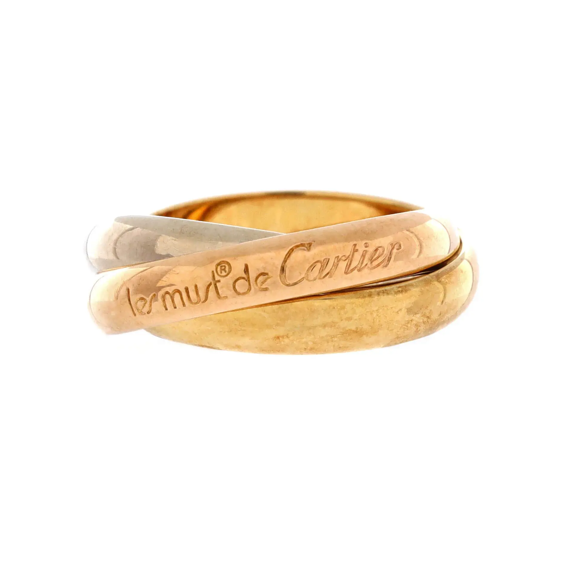 Pre-owned Cartier Les Must de Cartier Trinity Ring 18K Tricolor Gold by Rebag