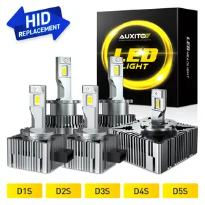 AUXITO Latest D1S/D2S/D3S/D4S/D5S LED Headlight Bulbs, 30000LM 6000K White 500% Brightness, Xenon HID Direct Replacement Lights with Cooling Fan, HID Fog Lights Replacement Lights,CANBUS Ready,No Flicker,Plug and Play, Pack of 2