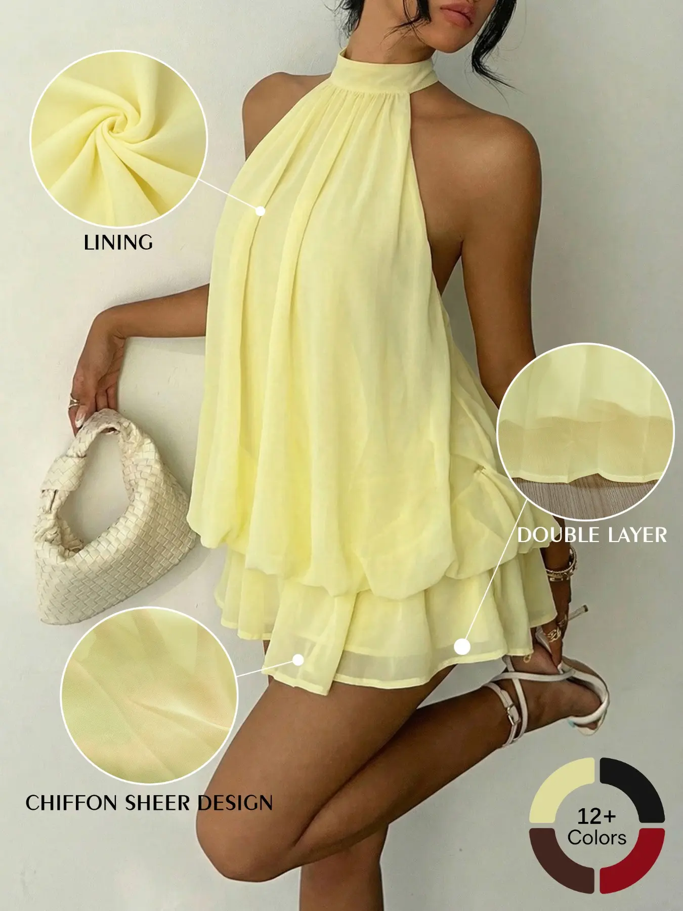 Women's Summer Fashion Party Halter Neck Tie Back Mini Dress, Slim-Fitting Casual Chic Elegant Short Sleeveless Dress for Home Outdoor City Style Elegant Dresses - TikTok Shop Women's Summer Fashion Party Halter Neck Tie Back Mini Dress, Slim-Fitting Casual Chic Elegant Short Sleeveless Dress for Home Outdoor City Style Elegant Dresses - TikTok Shop
