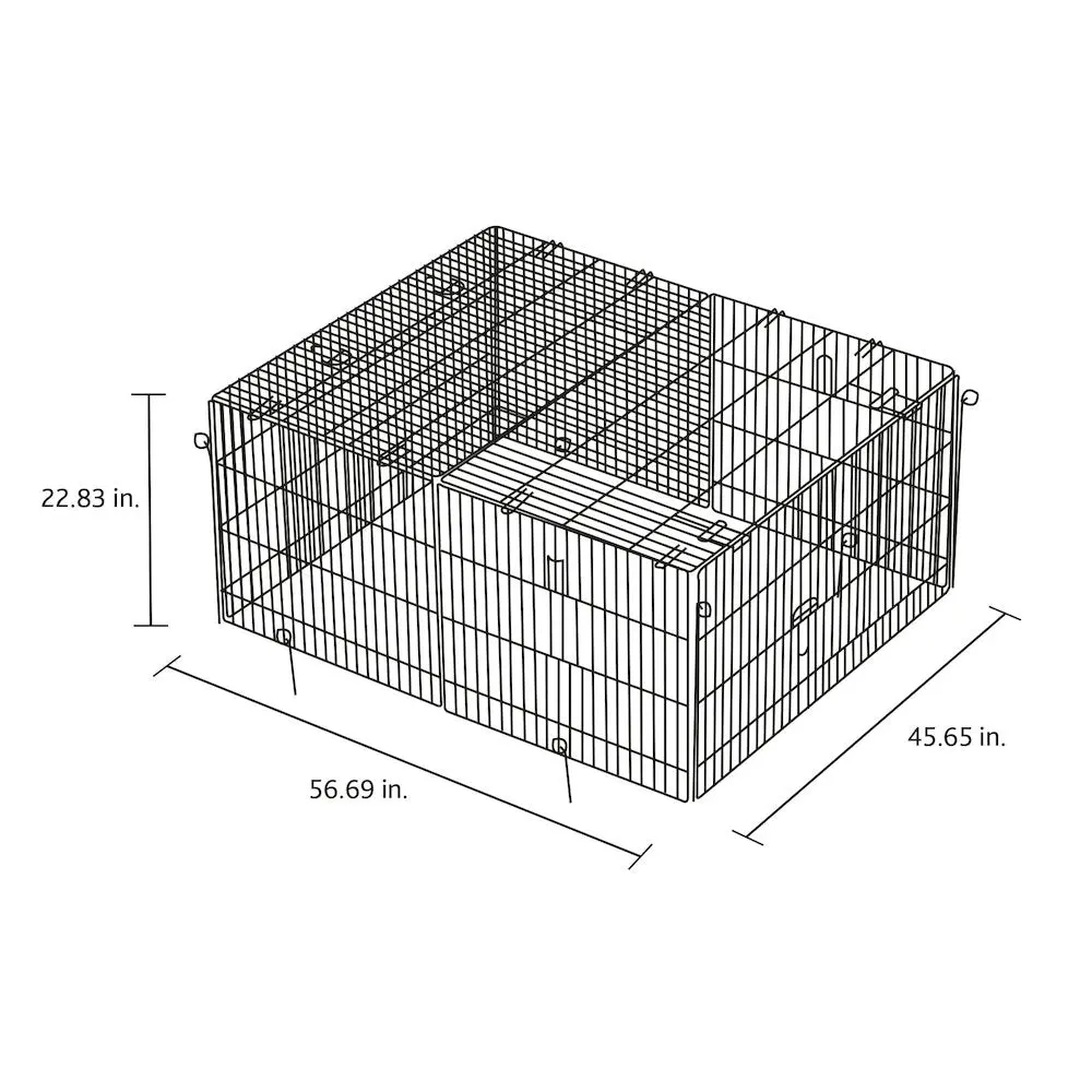 34 cu. Ft. Galvanized Metal Enclosed Small Animal Habitat - Lightweight, Durable Outdoor Cage with 5 Doors, Metal Roll Cages & Pens, Predator Proof Design, Protects from Unwanted Visitors for Exercise, Lounge Use