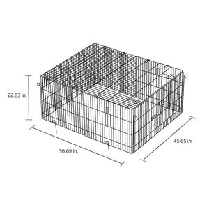 34 cu. Ft. Galvanized Metal Enclosed Small Animal Habitat - Lightweight, Durable Outdoor Cage with 5 Doors, Metal Roll Cages & Pens, Predator Proof Design, Protects from Unwanted Visitors for Exercise, Lounge Use