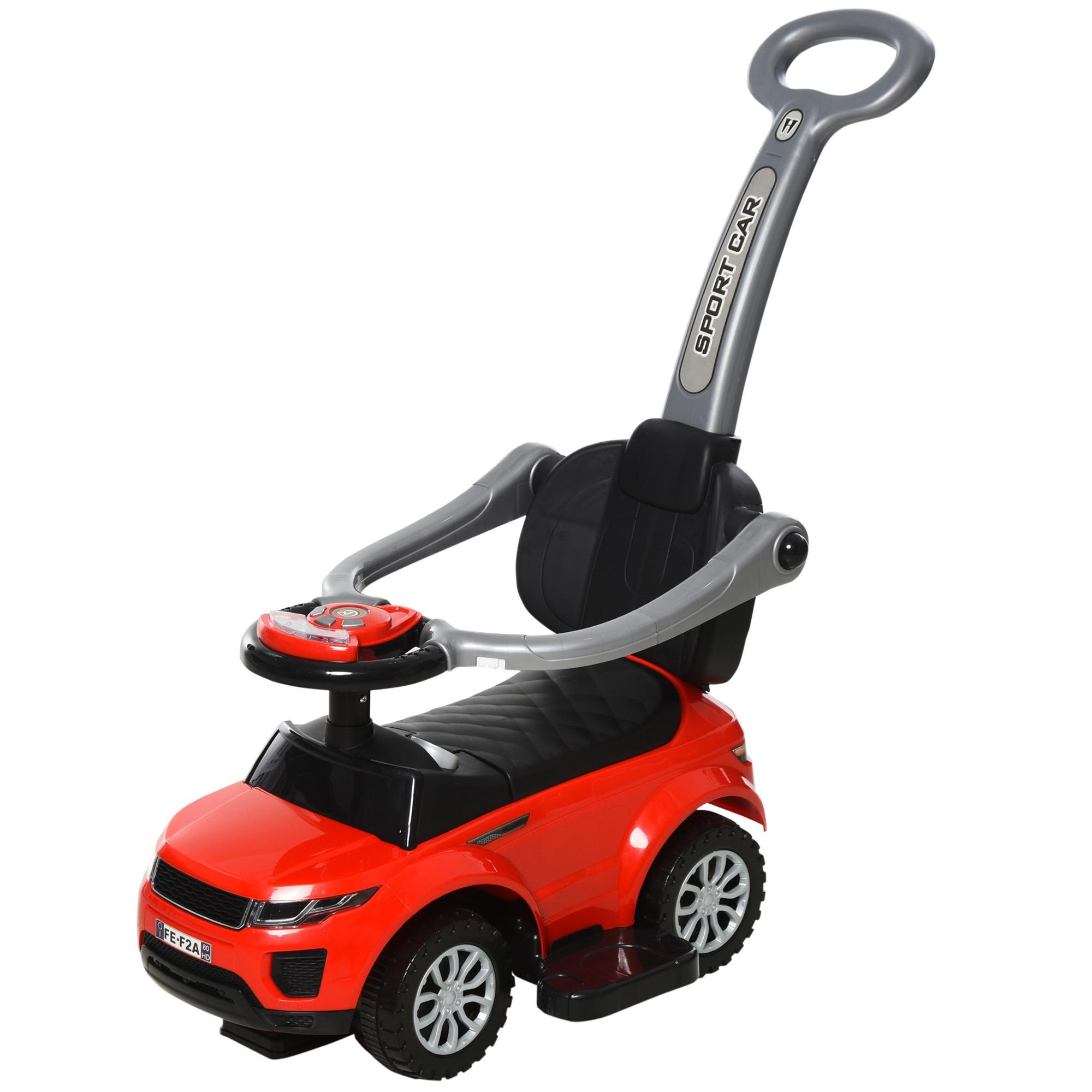#Summervibes Aosom 2 In 1 Push Cars for Toddlers Kid Ride on Push Stroller Sliding Car with Horn Music Light Function Secure Bar Ride on Toy for Boy Girl 1-3 Years Old