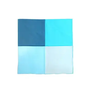 Teal Silk & Cotton Blend Quad Pocket Square