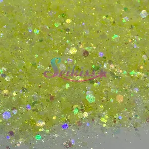Key Lime Pie Iridescent Chunky Glitter - Yellow Glitter