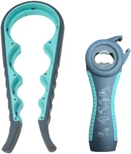 Jar Opener for Seniors with ,Jar Opener for Weak Hands,5-in-1 Bottle Opener,4-in-1 Can Opener (Blue)