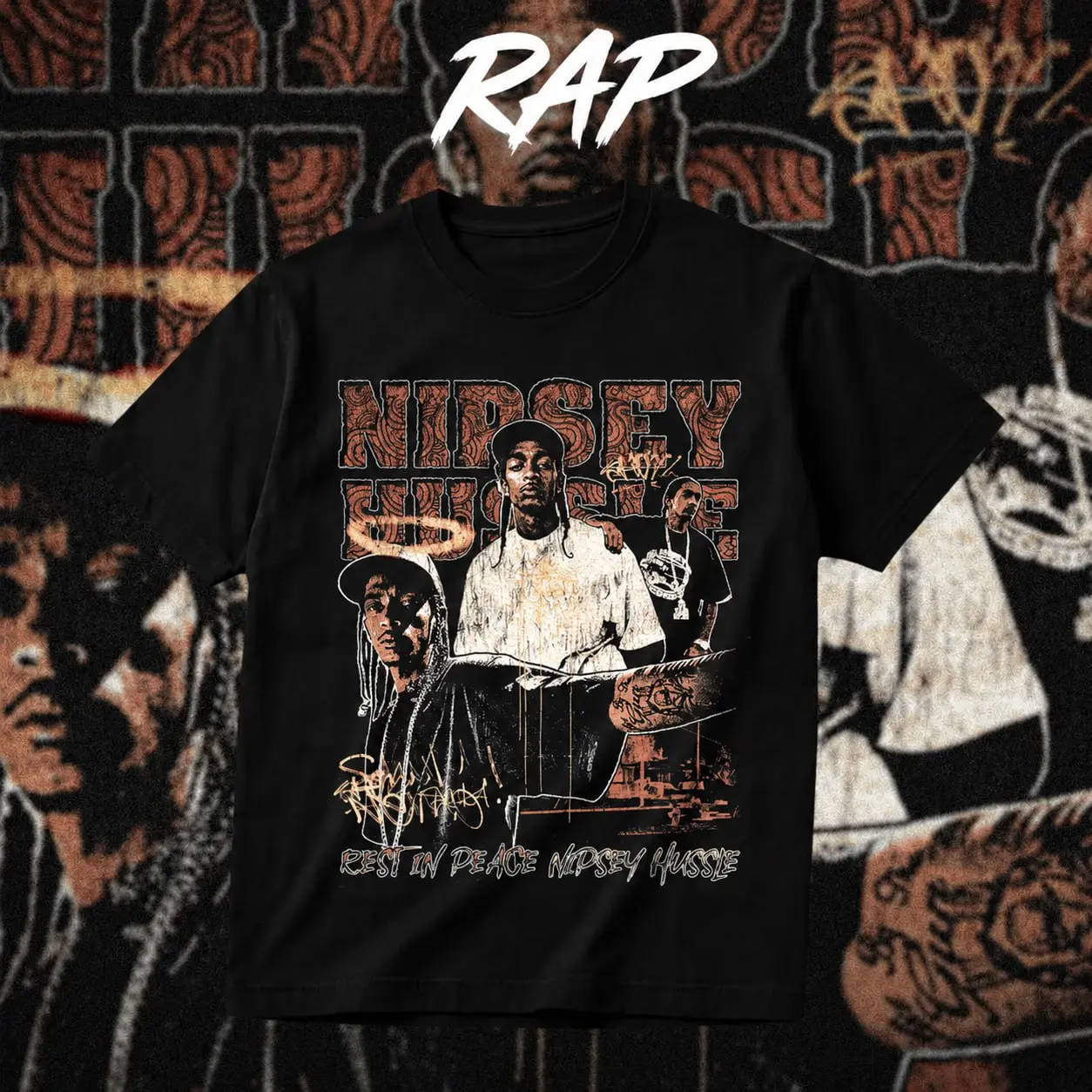 [SOL7] T-Shirt Hoodie, Vintage West Coast Hip-Hop Streetwear Tee MADE IN USA