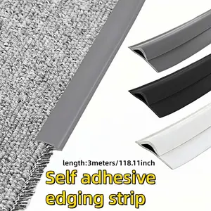 3m/118.11 Inch Self Adhesive Carpet Edges Trim, Flexible PVC Edges Strip, Easy To Install, Used for Carpet To Tile Floor Transition Strip