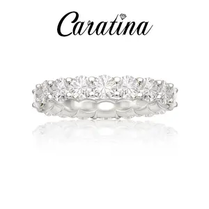 5.0CT Round Moissanite Stackable band ring enhancer rings band with 925 Sterling Silver Wedding Band Fine Jewelry For Anniversary Party Gift