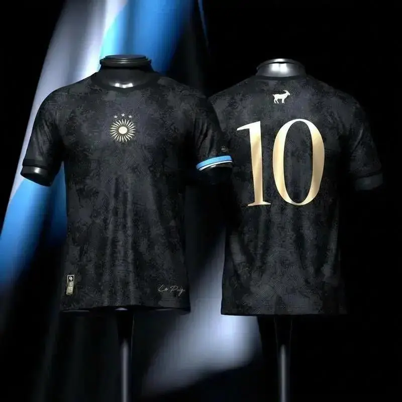 Premium El Pulga M10 #10 Black Soccer Jersey, Vintage Football Shirt, Streetwear Athletic Top, Perfect Gift for Soccer Fans, Gym Sports Apparel