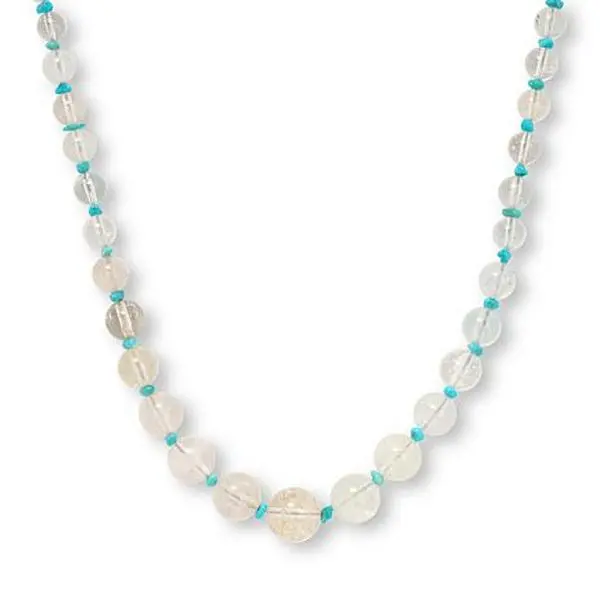Mine Finds by Jay King White Topaz and Royal Blue Turquoise Bead 18" Necklace