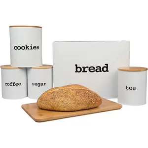 Bamboo Food Storage Bread Box 5 piece set