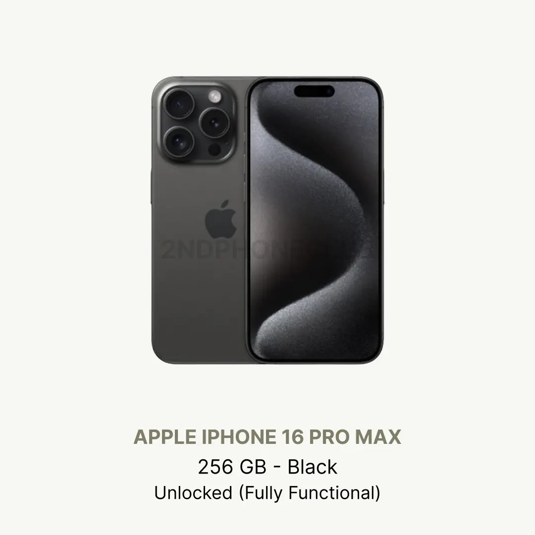 Refurbished Apple iPhone 16 Pro Max 256GB Unlocked Excellent Condition