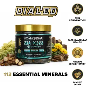 Dialed Moods Sea Moss 60 Gummies | 30 servings | Supports: Skin Rejuvenation, Cardiovascular Health, Mineral Rich Detox, Immune Boost
