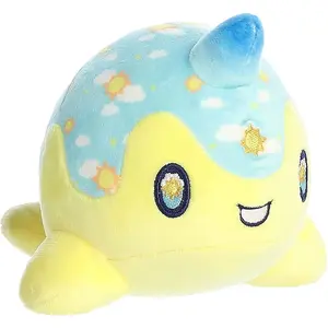 Aurora 7" Durable Soft Fluffy Stuffed Animal - Sunny Day Nomwhal, Tasty Peach Themed Plush Collectible