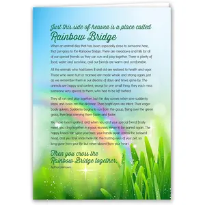 Keepsake Pet Sympathy Card for Dog Cat Horse or Any Pet Loss 5"x7"