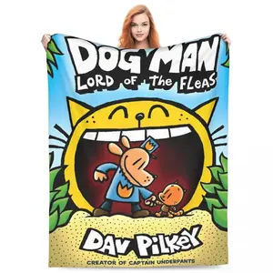 Soft Blanket Decorative Dog Man Dogman And Friend Micro Throw Blanket Flannel Bedspread For Outdoor Novelty Sofa Bed Cover