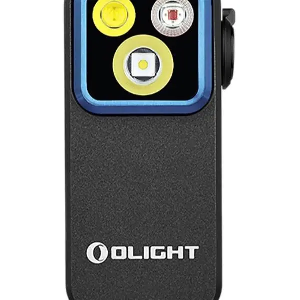 OlightUSA Oclip Pro Clip-On Black Aluminum Body Outdoor Light - Sturdy, Compact, Functional, 500 Lumens, Red/White Light, 120m Beam Distance, Unisex Portable Camping/Hiking Accessory (OCLIPPROBK)