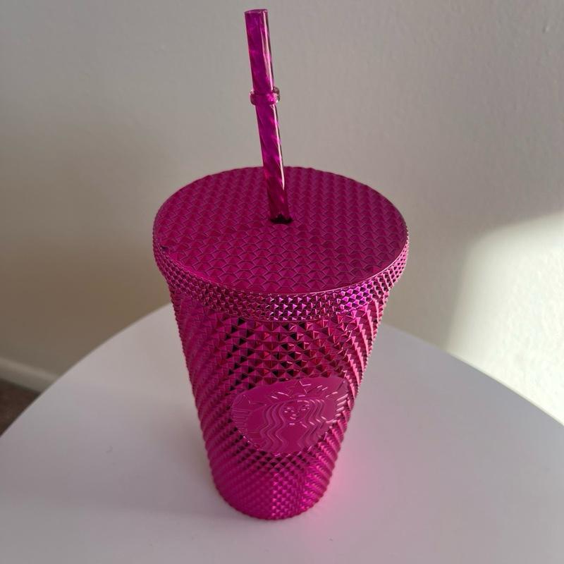 Starbucks New Sangria Pink Holiday USA Bling Studded Grande 16oz Tumbler