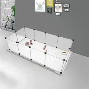 Universal Pet Playpen, Portable Indoor Outdoor Puppy Kennel Small Animal Enclosure, Easy Assemble DIY Expandable Fence with Strong Panels