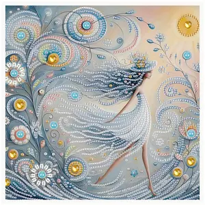 Women Pattern DIY Diamond Arts Colorful Painting Kit, DIY 5D Diamond Arts Colorful Painting Kit, Wall Art Decor for Home Living Room Bedroom
