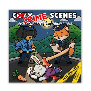 Cozy Crime Scenes: A Parodic Cute and Comfy Coloring Book for Adults – Hygge vibes Crime Scenes to Color for Stress Relief Bold whimsical drawing