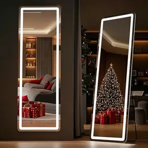 Full Length LED Mirror with Stand 64x21 inches for Home Decor and Display Needs