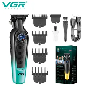 VGR 996 Professional Hair Trimmer for Men Zero-Gapped Ceramic & Titanium T-Blade Cordless Beard Trimmer with LED Display Rechargeable Barber Clippers for Hair Cutting