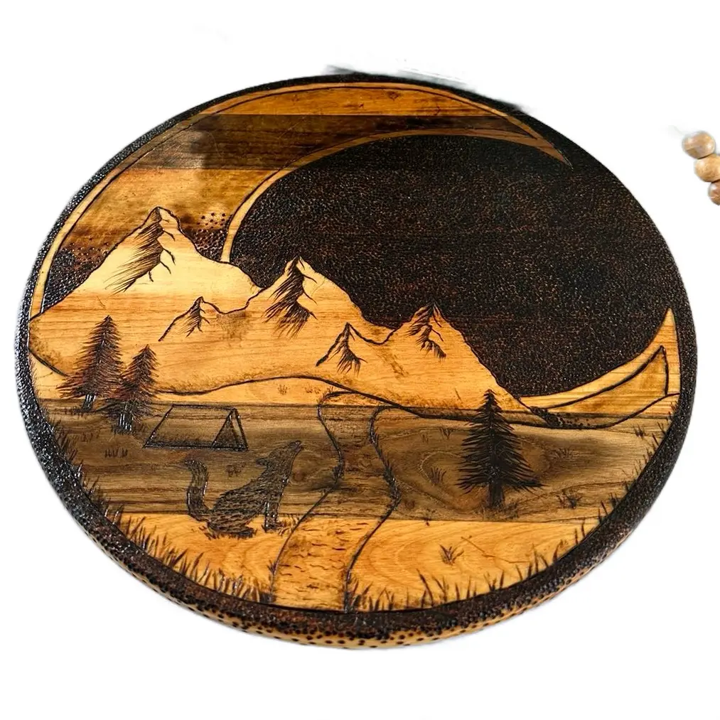 16” Custom Wood burned Lazy Susan