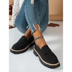 Thick Sole Loafers, Suede Material Upper, Classic Design with Height Boosting Effect, Perfect for Casual & Daily Wear(Sheets)